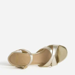 Sandale à talon dorée cuir