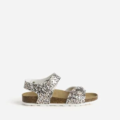 Sandale anatomique BUGGY métallisé motif léopard