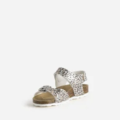 Sandale anatomique BUGGY métallisé motif léopard