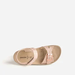 Sandale anatomique GEOX rose pois pailletés