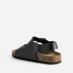 Sandale anatomique noire cuir
