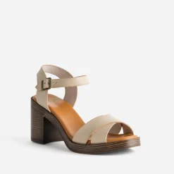 Sandale beige cuir
