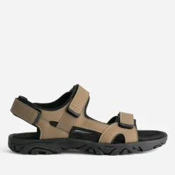 Sandale beige foncé à scratchs