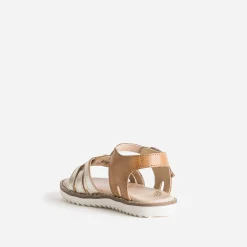 Sandale BUGGY camel et dorée cuir