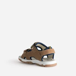 Sandale BUGGY camel et marine à scratchs