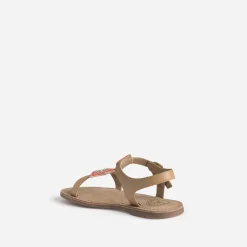 Sandale BUGGY cuir beige clair à perles