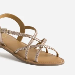 Sandale BUGGY cuivrée cuir tressé