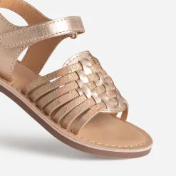 Sandale BUGGY cuivrée cuir avec tressage