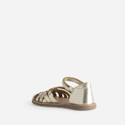 Sandale BUGGY doré cuir brides tressées