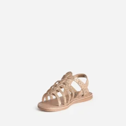 ​Sandale BUGGY dorée cuir effet léopard