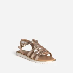 Sandale BUGGY dorée cuir froissé