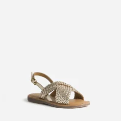Sandale BUGGY dorée cuir tressé