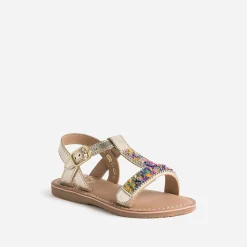 Sandale BUGGY dorée en cuir à sequins