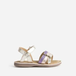 Sandale BUGGY dorée en cuir à scratchs