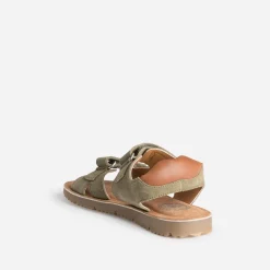 Sandale BUGGY kaki cuir velours