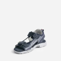 Sandale BUGGY marine en cuir à scratchs