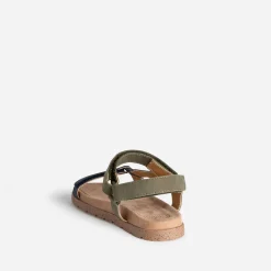 Sandale BUGGY marine et kaki à scratchs