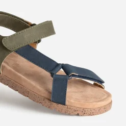 Sandale BUGGY marine et kaki à scratchs