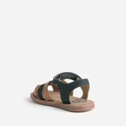 Sandale BUGGY marine et marron en cuir