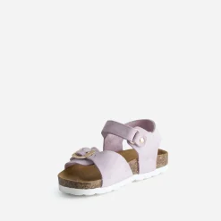 Sandale BUGGY parme cuir velours