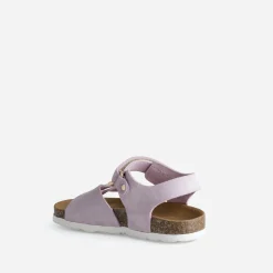 Sandale BUGGY parme cuir velours