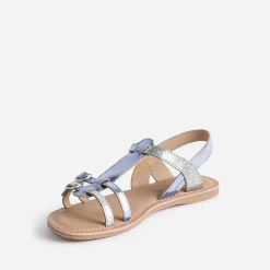 Sandale BUGGY parme métallisé en cuir