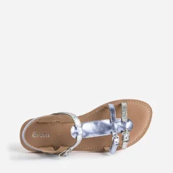 Sandale BUGGY parme métallisé en cuir