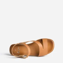 Sandale camel en cuir