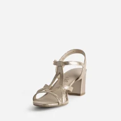 Sandale CAPRICE dorée cuir effet python verni