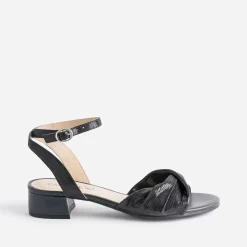 Sandale CAPRICE marine cuir effet python verni