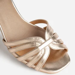Sandale champagne doré métallisé à brides