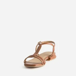 Sandale cognac brides entrelacées