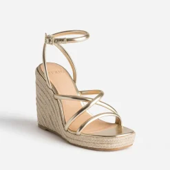 Sandale compensée TEXTO dorée