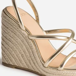 Sandale compensée TEXTO dorée