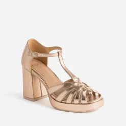 Sandale cuivrée à talon