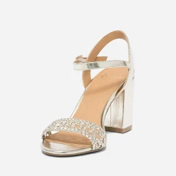 Sandale dorée à talon