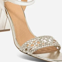 Sandale dorée à talon