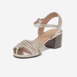 Sandale dorée éco-conçue à brides tressées