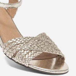 Sandale dorée éco-conçue à brides tressées