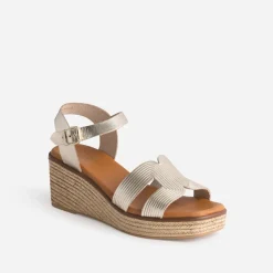 Sandale dorée éco-conçue en cuir