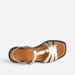 Sandale dorée cuir