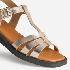 Sandale dorée cuir