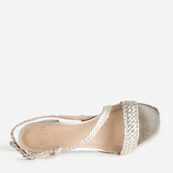 Sandale dorée cuir tressé