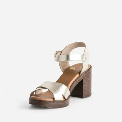 Sandale dorée en cuir éco-conçu