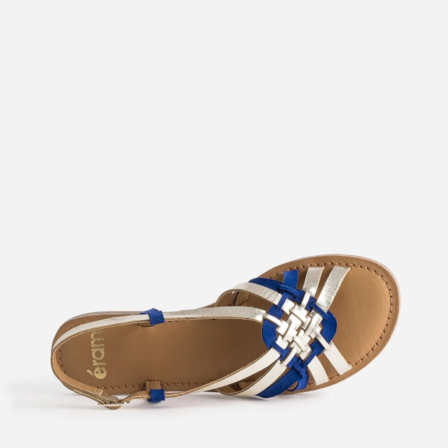 Sandale dorée et marine en cuir