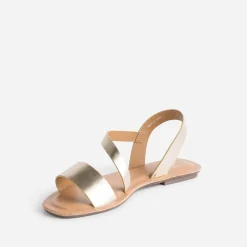 Sandale dorée plate