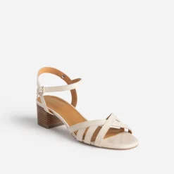 Sandale ERAM FLEX beige clair en cuir verni