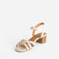 Sandale ERAM FLEX beige clair en cuir verni