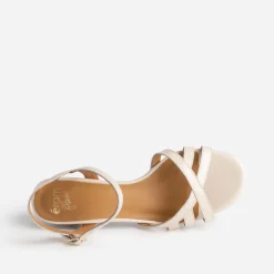 Sandale ERAM FLEX beige clair en cuir verni