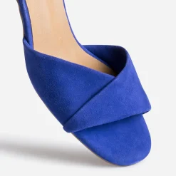 Sandale ERAM FLEX bleu électrique cuir velours